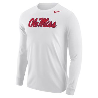 Nike Ole Miss Rebels Nike Mens Football Long-Sleeve T-Shirt in White | M12333P397MISI-WHT