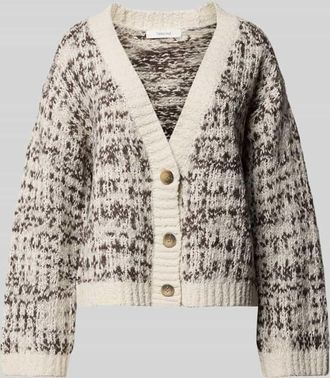 Selected Oversized Strickjacke aus Baumwoll-Woll-Mix Modell LINDSAY in Offwhite, Größe XL