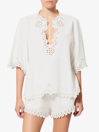 Isabel Marant Shana Flared Sleeves Top In White