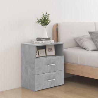vidaXL Mesitas De Noche 2 Unidades Gris Hormig&oacute;n 50x32x60 Cm Vidaxl