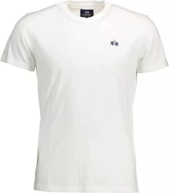 La Martina Elegante witte geborduurde tee - Heren - T-shirts - Wit - L - Katoen - Tops