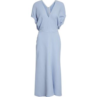 Victoria Beckham Edith Stretch Cady A-Line Midi Dress in Cloud Blue at Nordstrom, Size 4 Us