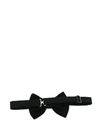 Emporio Armani Ribbed-Knit Bow Tie - Black
