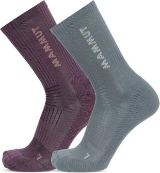 Mammut Multisport Crew 2-Pack Multifunktionssocken - Unisex | grau/lila