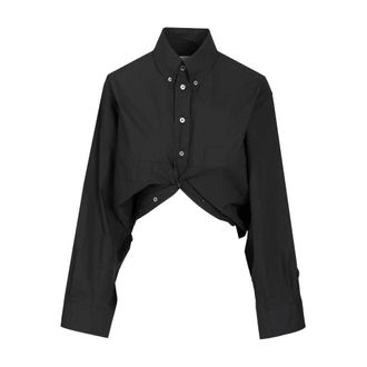 Maison Margiela Long Sleeve Upside Down Shirt - female - MM6 Maison Margiela - Shirts - Gray - XS - Blouses & Shirts
