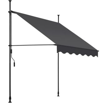 TecTake Toldo plegable para balc&oacute;n con manivela ajustable en altura poli&eacute;ster