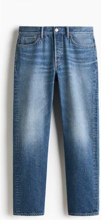 H&M Straight Regular Jeans in Dark Denim Blue at Nordstrom, Size 28 X 30