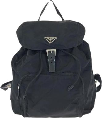 Prada Pre-owned Tessuto Nylon Rugzak - Dames - Vintage Rugzakken - Zwart - ONE Size - Nylon - Vintage