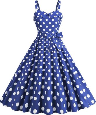 Generic Red Polka Dot Dress 1940s Dresses Women Cocktail Party Evening Prom Gown 1940s Fancy Dresses Vintage Rockabilly Off Shoulder Polka Dots A Line Swing M