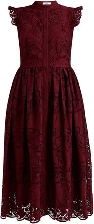 Erdem Midi-jurk met ruches - Rood