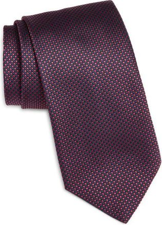 Canali Neat Silk Tie in Navy at Nordstrom