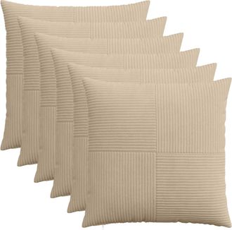 vidaXL Funda De Almohada 6 Pcs Almelo Topo 55 X 55 Cm Pana Vidaxl