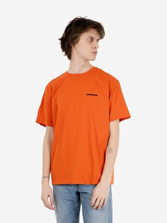 Patagonia P-6 logo t-shirt coal orange