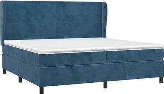 vidaXL Cama Box Spring Con Colch&oacute;n Terciopelo Azul Oscuro 200x200 Cm Vidaxl