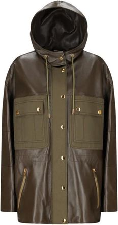 Celine Parkas, female, Brown, L, Two-material parka jacket