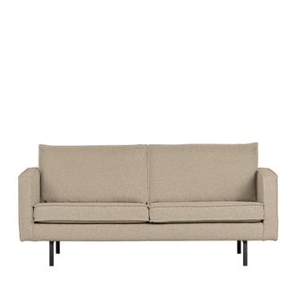 Woood Sof&aacute; de 3 plazas vintage en tejido boucl&eacute; L190 cm - Beige