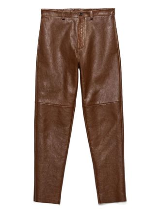 Prada leather trousers - men - Nappa Leather - 50 - Brown