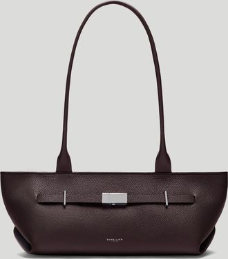 DeMellier The New York Shoulder in Bordeaux Small Grain Leather Shoulder bag