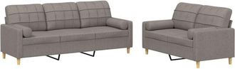 vidaXL Vidaxl - Juego De Sof&aacute;s Con Cojines 2 Piezas Tela Gris Taupe