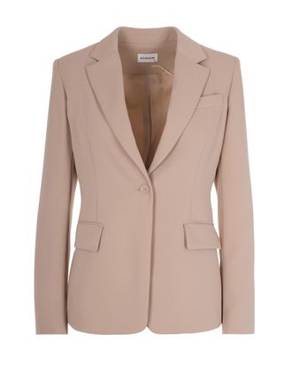 Parosh Beige Solid Notched Lapel Blazer