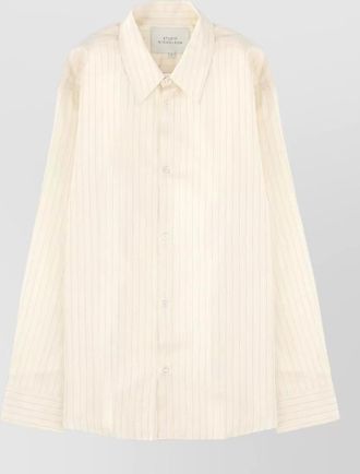 STUDIO NICHOLSON silk cotton striped shirt