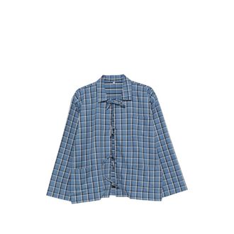 BASERANGE Limber Plaid-fastening Tie-fastening Shirt