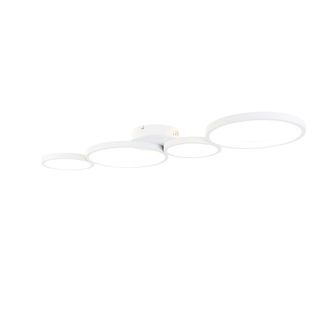 QAZQA Dise&ntilde;o Plaf&oacute;n Blanco Con Led Regulable En 3 Pasos 4 Luces - Lupolo Aluminio /acero /pl&aacute;stico Alargada Incluye Led Max. 4 X 40 Watt - Qazqa