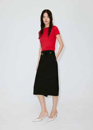 Mango Pullover maglia sottile maniche corte rosso - Donna - XXS - MANGO