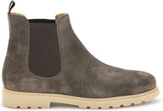 Kiton Mens Suede Ankle Boots - Grey Rubber - Size EU 41