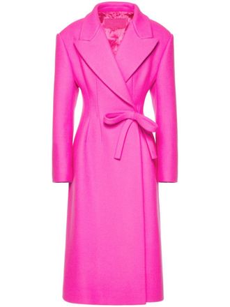 Valentino Garavani Cappotto Diagonal lungo con fiocco - Rosa