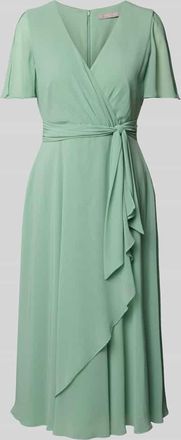 Christian Berg Cocktail Cocktailkleid mit V-Ausschnitt und Wickel-Optik in Apfel, Größe 32