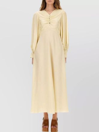Chlo&eacute; ruched silk maxi dress