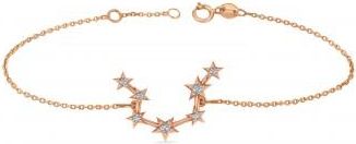 Allurez Diamond Aquarius Zodiac Constellation Star Bracelet 14k Rose Gold (0.9 ct)