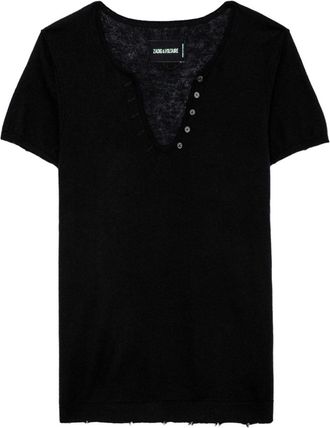 Zadig&Voltaire Celsy cashmere top - women - Cashmere - M - Black