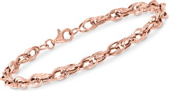 Ross-Simons 14kt Rose Gold Double Oval-Link Bracelet
