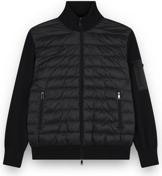 Paul & Shark Ultralight hybrid zip-up sweater in Tech Wool, Man, Black, Size: XXL