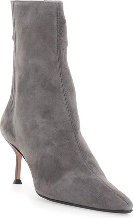 Aquazzura Womens Ankle Boots Grey Suede 6.5 Cm Heel Kid
