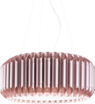 Linea Zero Suspensi&oacute;n 3 Luces Metal Rosa En Metal Cromado Cm. 60x31h