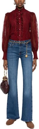 7 For All Mankind Blue Bootcut High Rise Jeans