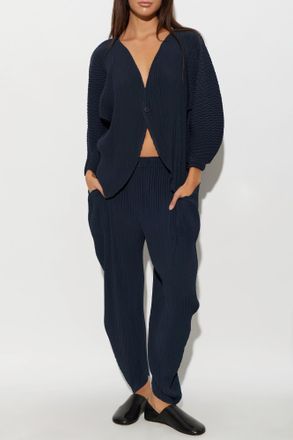 Issey Miyake Pleated Trousers, Womens, Navy Blue