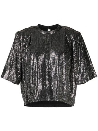 Isabel Marant Delfi rhinestone blouse - Silver