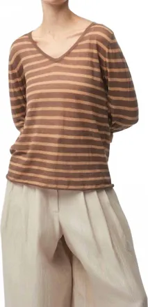 Mirror in the Sky Surya Stripe T-Shirt In Sand