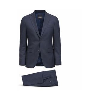 HUGO BOSS Hugo, Single Breasted Suits, male, Blue, Size: 2XL P-Huge Performance Suit