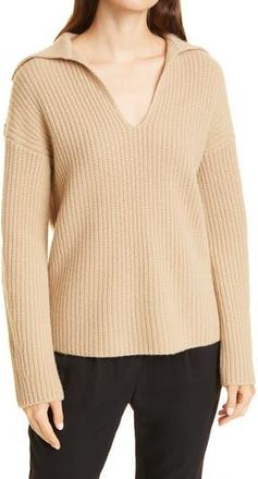 Vince Collared Wool & Cashmere Sweater in Fauna at Nordstrom Rack, Size X-Small
