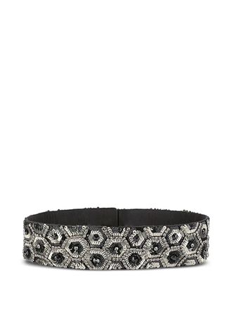 Alberta Ferretti sequin-embellished belt - women - Cotton/Viscose - 44 - Black