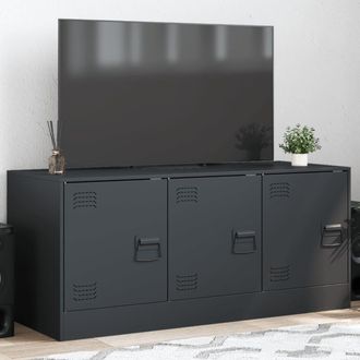 Berkfield Home TV Cabinet Anthracite 99x39x44 cm Steel in Black | Size: 99 x 39 x 44 cm