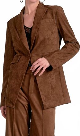 Elan Suede Blazer In Chocolate
