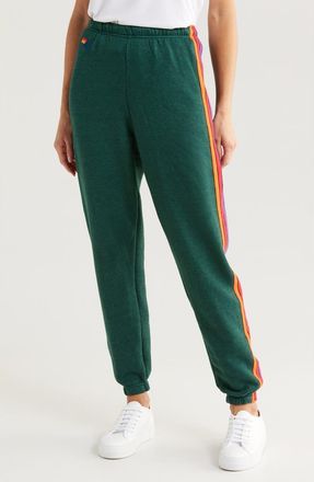 Aviator Nation Stripe Sweatpants in Forest/purple Orange at Nordstrom, Size X-Small