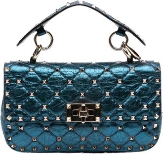 Valentino Tweedehands leren handtassen - Dames - Vintage Handtas - Blauw - ONE Size - Vintage
