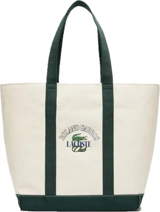 Lacoste Roland Garros Canvas Draagtas (Natuurlijke afdrukken)